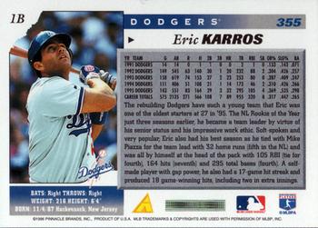 1996 Score #355 Eric Karros Back