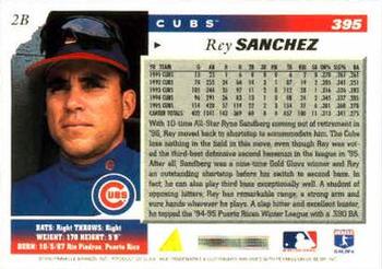 1996 Score #395 Rey Sanchez Back