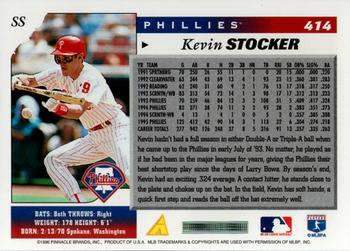 1996 Score #414 Kevin Stocker Back