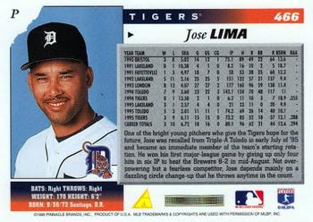 1996 Score #466 Jose Lima Back