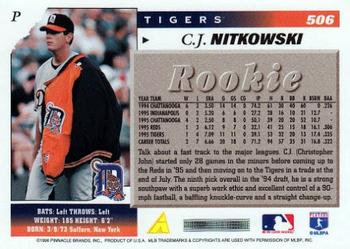 1996 Score #506 C.J. Nitkowski Back