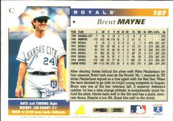 1996 Score #187 Brent Mayne Back