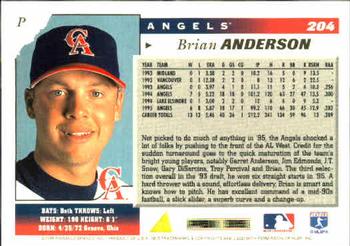 1996 Score #204 Brian Anderson Back