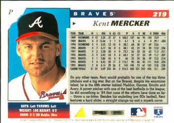 1996 Score #219 Kent Mercker Back