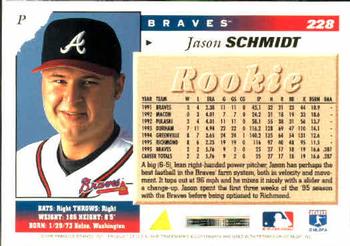 1996 Score #228 Jason Schmidt Back