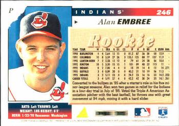 1996 Score #246 Alan Embree Back