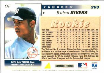1996 Score #263 Ruben Rivera Back