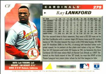 1996 Score #279 Ray Lankford Back