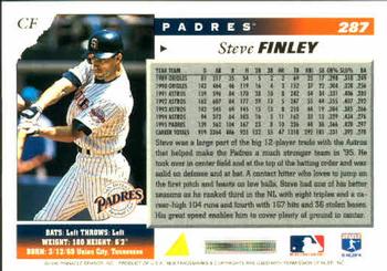 1996 Score #287 Steve Finley Back
