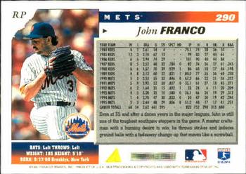 1996 Score #290 John Franco Back