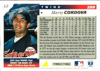 1996 Score #299 Marty Cordova Back