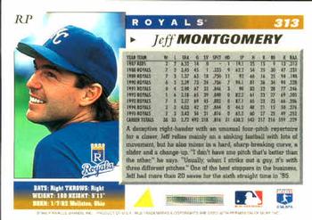 1996 Score #313 Jeff Montgomery Back