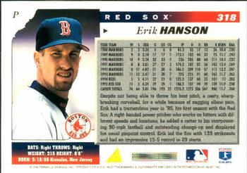 1996 Score #318 Erik Hanson Back