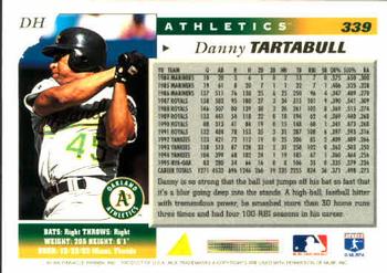 1996 Score #339 Danny Tartabull Back