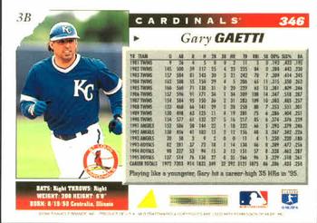 1996 Score #346 Gary Gaetti Back