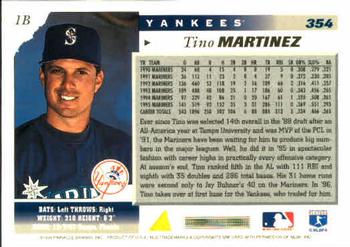 1996 Score #354 Tino Martinez Back