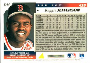 1996 Score #425 Reggie Jefferson Back