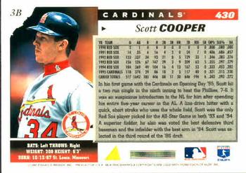 1996 Score #430 Scott Cooper Back