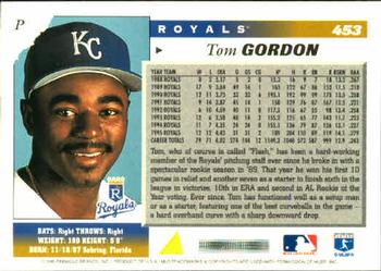 1996 Score #453 Tom Gordon Back