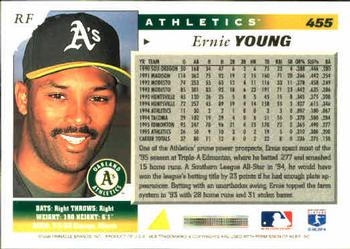 1996 Score #455 Ernie Young Back