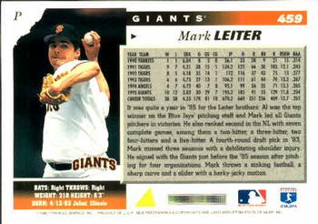 1996 Score #459 Mark Leiter Back