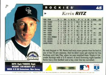 1996 Score #45 Kevin Ritz Back