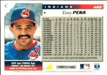 1996 Score #460 Tony Pena Back