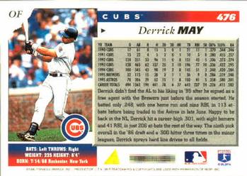 1996 Score #476 Derrick May Back