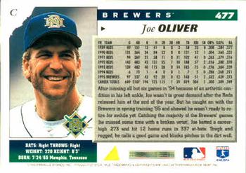 1996 Score #477 Joe Oliver Back