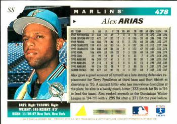 1996 Score #478 Alex Arias Back