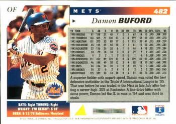 1996 Score #482 Damon Buford Back