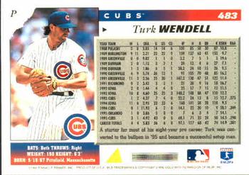 1996 Score #483 Turk Wendell Back
