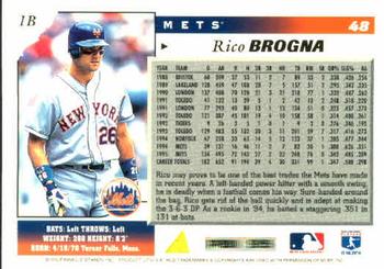 1996 Score #48 Rico Brogna Back
