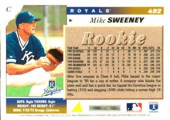 1996 Score #492 Mike Sweeney Back