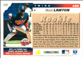 1996 Score #495 Matt Lawton Back