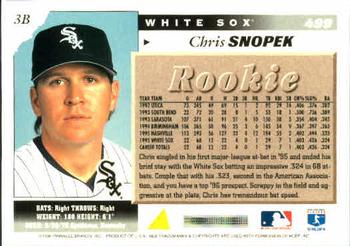 1996 Score #499 Chris Snopek Back