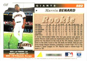 1996 Score #502 Marvin Benard Back