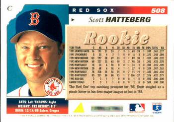 1996 Score #508 Scott Hatteberg Back
