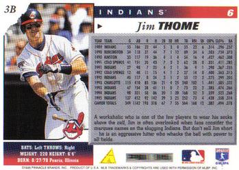 1996 Score #6 Jim Thome Back