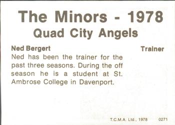 1978 TCMA Quad City Angels #2 Ned Bergert Back