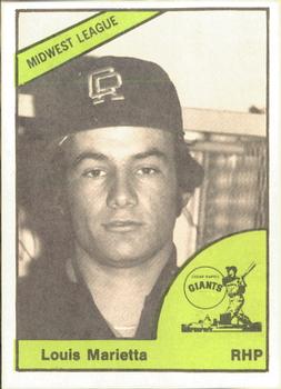 1978 TCMA Cedar Rapids Giants #17 Louis Marietta Front
