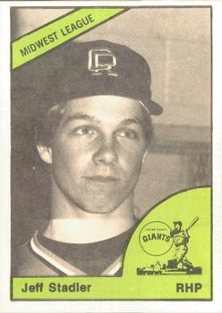 1978 TCMA Cedar Rapids Giants #26 Jeff Stadler Front