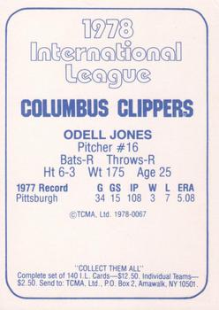 1978 TCMA Columbus Clippers #0067 Odell Jones Back