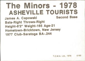 1978 TCMA Asheville Tourists #0195 Jim Capowski Back