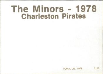 1978 TCMA Charleston Pirates #23 Billy Scripture Back