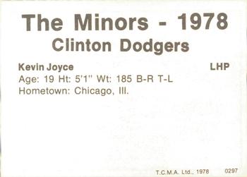 1978 TCMA Clinton Dodgers #0297 Kevin Joyce Back