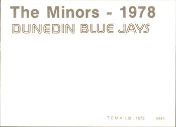 1978 TCMA Dunedin Blue Jays #0441 Larry Bullard Back