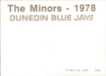 1978 TCMA Dunedin Blue Jays #0428 Dwayne Wright Back