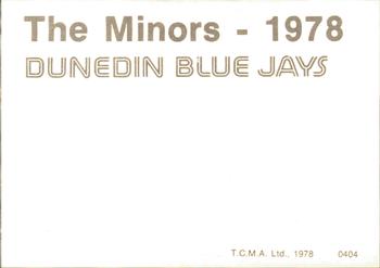 1978 TCMA Dunedin Blue Jays #0404 Miguel Gomez Back