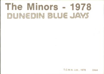 1978 TCMA Dunedin Blue Jays #0444 Scott Gregory Back